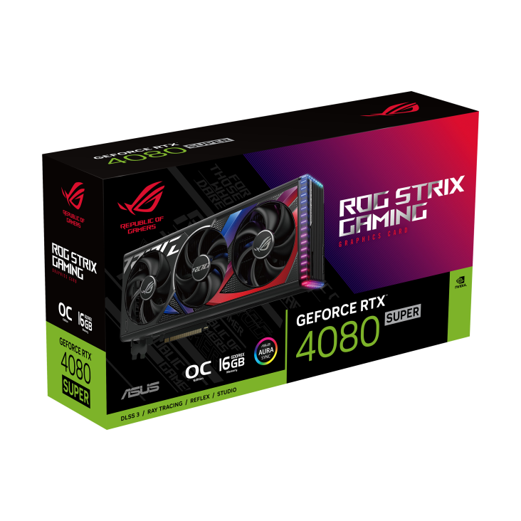 ASUS ROG Strix GeForce RTX™ 4080 SUPER 16GB GDDR6X OC Edition- Graphics Card ASUS ROG Strix GeForce RTX™ 4080 SUPER 16GB GDDR6X OC Edition- Graphics Card